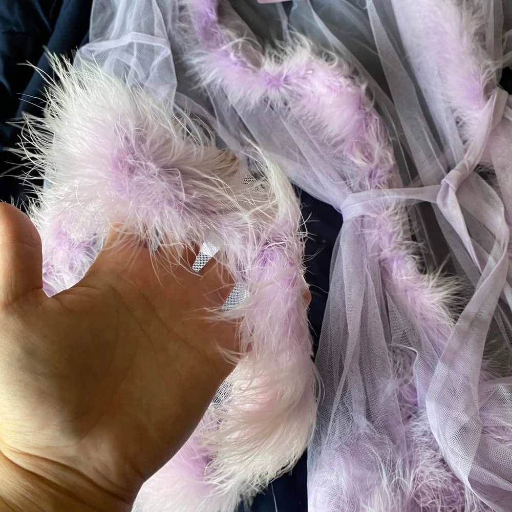 [SOLD] [NEW WITH TAG] Savage X Fenty Sheer Marabou Short feather Robe - M/L - Picture 8 of 9